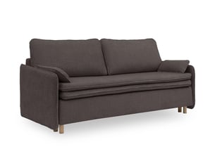 Canapé droit convertible MIUFORM Sam 3 places Tissu marron avec coffre de rangement