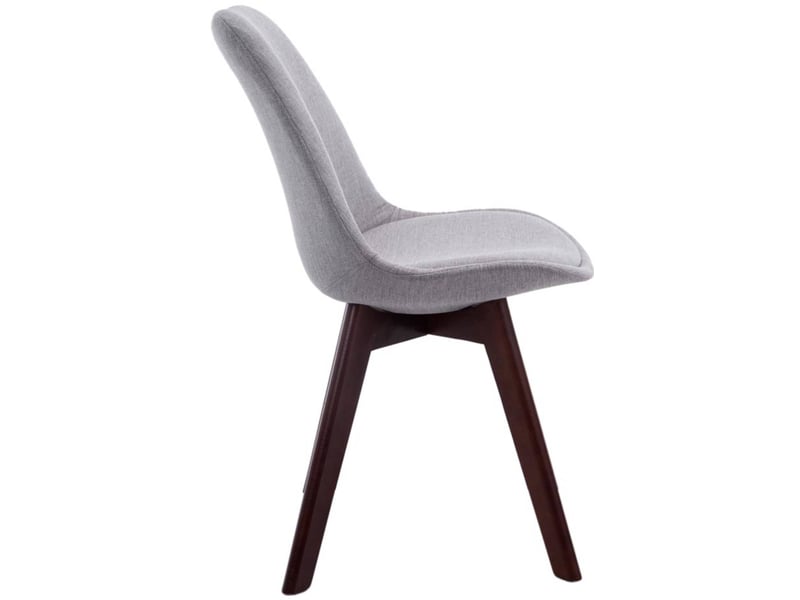 Lot de 4 chaises de salle à manger design scandinave en tissu gris et piètement à 4 pieds en bois foncé 10_0008562  - Conforama D