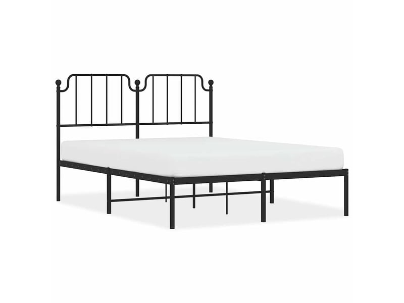  Lit double- lit adulte -  cadre de lit métal sans matelas avec tête de lit noir 135x190cm  - Conforama A