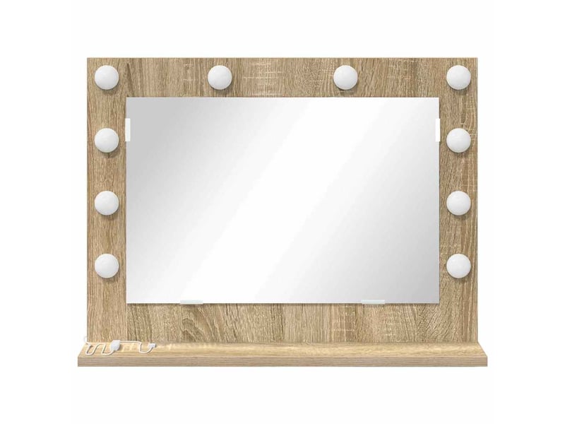  Miroir de vanité, miroir de coiffeuse chêne sonoma 60 x 45 x 18 cm rectangulaire cf62769  - Conforama D