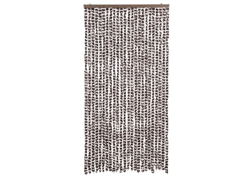 Rideau anti-mouches, moustiquaire marron et blanc 100x200 cm chenille cf43561 - Conforama C