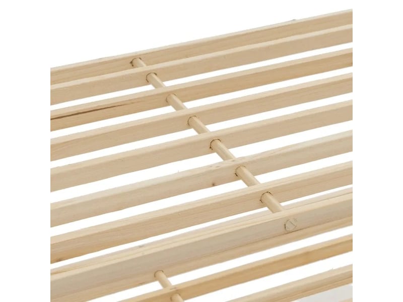 Étagère à chaussures en bois de sapin naturel à 2 niveaux à lattes-longueur 64 x profondeur 26 x hauteur 30 cm - Conforama D