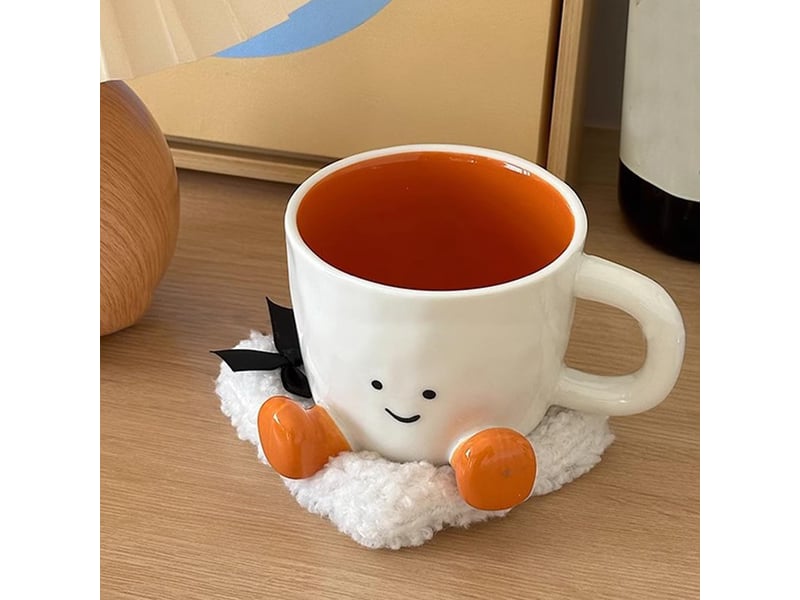  Mug en céramique, orange, 300 à 400 ml, environ 9,7 cm  - Conforama B