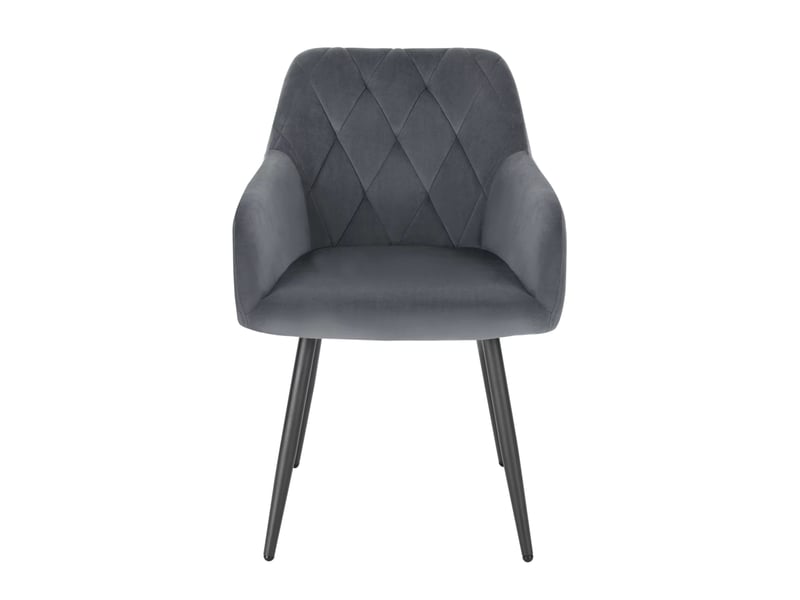  Chaise de salle à manger,44,5x46,5x79 cm,avec accoudoirs,velours,gris foncé  - Conforama A
