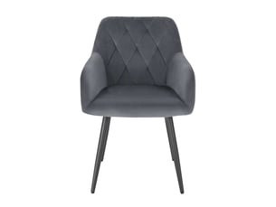 Chaise de salle à manger,44,5x46,5x79 cm,avec accoudoirs,velours,gris foncé