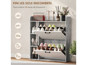 Meuble à chaussures 15 paire(s)     coloris bicolore