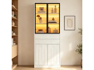 Vitrine coloris blanc <strong></strong> <strong>OPULERANE TRADING LTD</strong> - 70 cmx180 cm