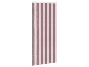 Rideau anti-insectes, moustiquaire en chenille gris argent et rose cf43432