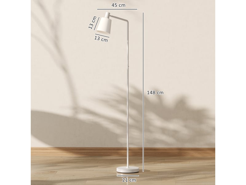  Lampadaire led à intensité variable avec 3 températures de couleur (3000k-6500k), abat-jour pivotant, ampoule e27 blanche  - Conforama E