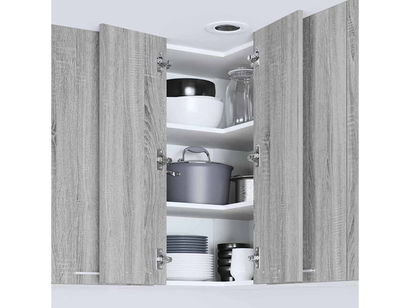  Meuble de rangement, armoire suspendue gris sonoma et blanc 57x57x80cm  - Conforama D
