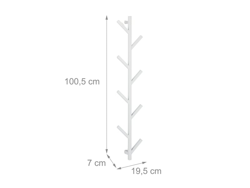  Portemanteau mural décoratif en forme d'arbre 80 x 60 x 10 cm design moderne pratique en métal blanc 13_0012098  - Conforama B