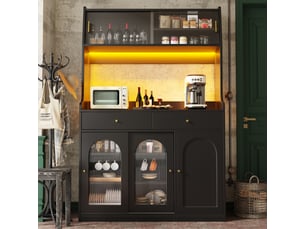 Buffet 4 porte(s)  2 tiroir(s) <strong></strong> <strong>Morn Vibe</strong> - 120 cm coloris noir 