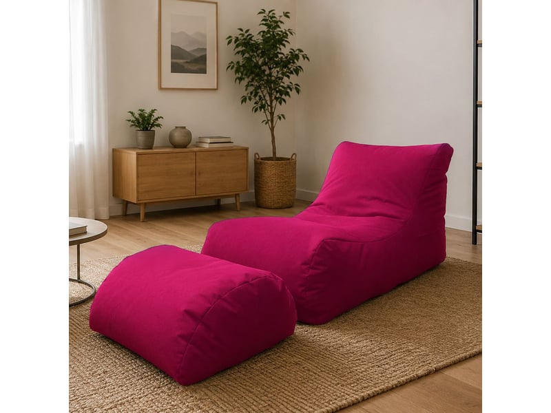  Pouf alton, en forme de sac, 120x80x60h cm rose fuchsia Alton - Conforama B