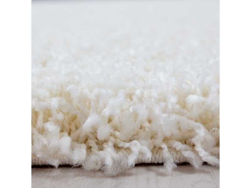 Shaggy - tapis uni rond - blanc ivoire 080 x 080 cm LIFE80801500CREAM - Conforama C