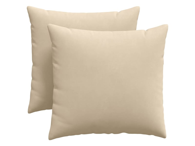  Lot de 2 coussins de canapé, coussins décoratifs tissu crème 45 x 45 cm cf58812  - Conforama A
