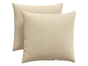 Lot de 2 coussins de canapé, coussins décoratifs tissu crème 45 x 45 cm cf58812