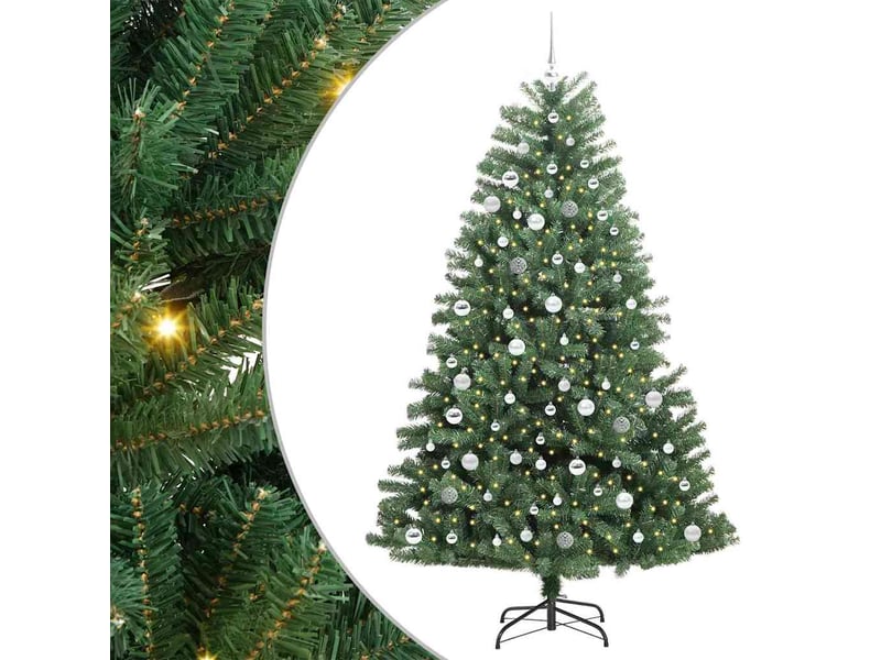 Sapin de noël, arbre de noël artificiel à branches articulées vert 210 cm cf61095  - Conforama A