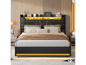 Lit coffre 160x200 cm coloris noir