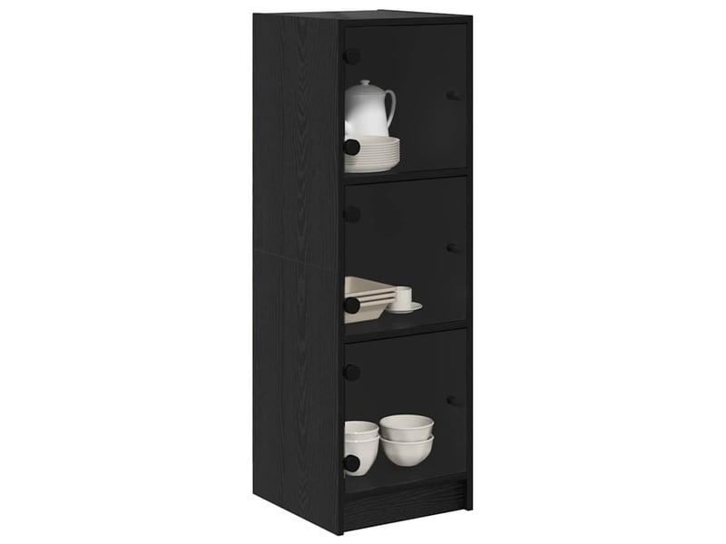  Buffet - haut armoire chêne noir 35 x 37 x 109 cm bois d'ingénierie  - Conforama C