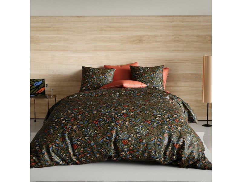  Housse de couette réversible 220x240 cm + 2 taies d'oreiller 63x63 cm percale de coton bogota PD16244 - Conforama D