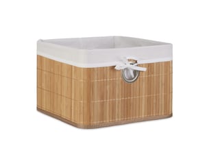 Corbeille de rangement pliante pour étagère 20 x 31 x 31 cm pratique décorative en bambou naturel 13_0005770