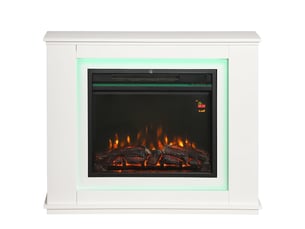 Cheminée électrique à flammes réalistes, chauffage 2000 w, minuterie, finition noire