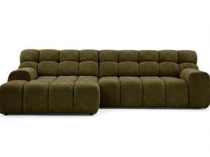 Canapé d'angle gauche convertible <strong>BOBOCHIC</strong> <strong>ANDRE</strong> 3 places Tissu Vert