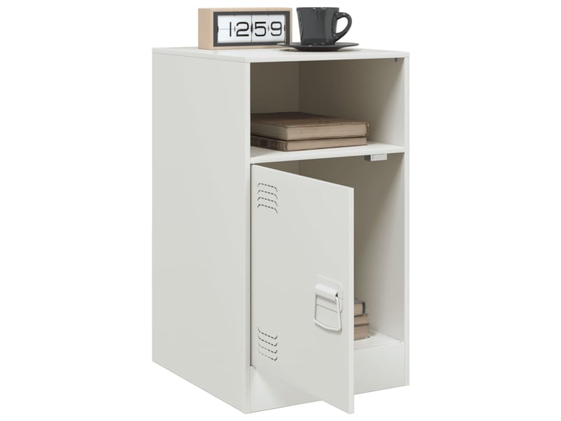  Lot de 2 tables de chevet - cabinet de chevet - table de nuit blanc 34,5x39x62 cm acier  - Conforama B