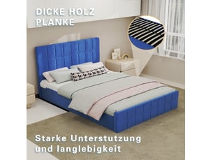 Lit coffre 140x200 cm MODENUIT    coloris bleu