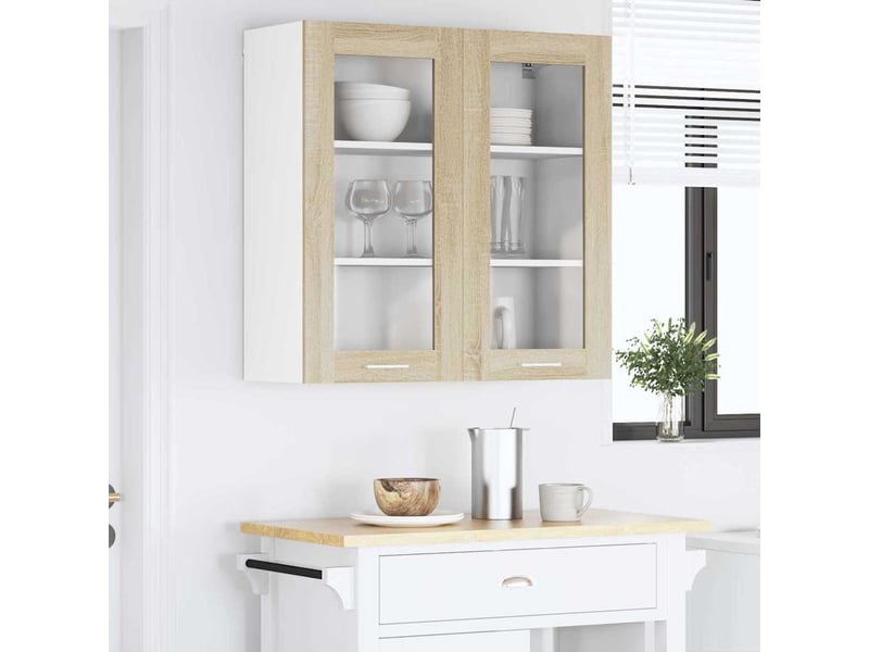  Meuble de rangement cuisine, armoire suspendue chêne sonoma 80x31x80cm shl6735  - Conforama D