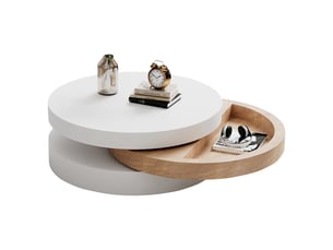 Table basse rond(e) coloris blanc <strong></strong> <strong></strong> - 60 cmx60 cm