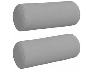 Lot de 2 coussins d'accent, coussins décoratifs, coussins lombaires tissu gris nuage ø 15 x 40 cm cf56697