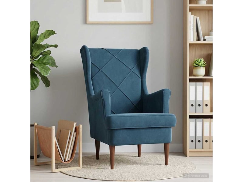  Vidaxl fauteuil bleu velours  - Conforama B