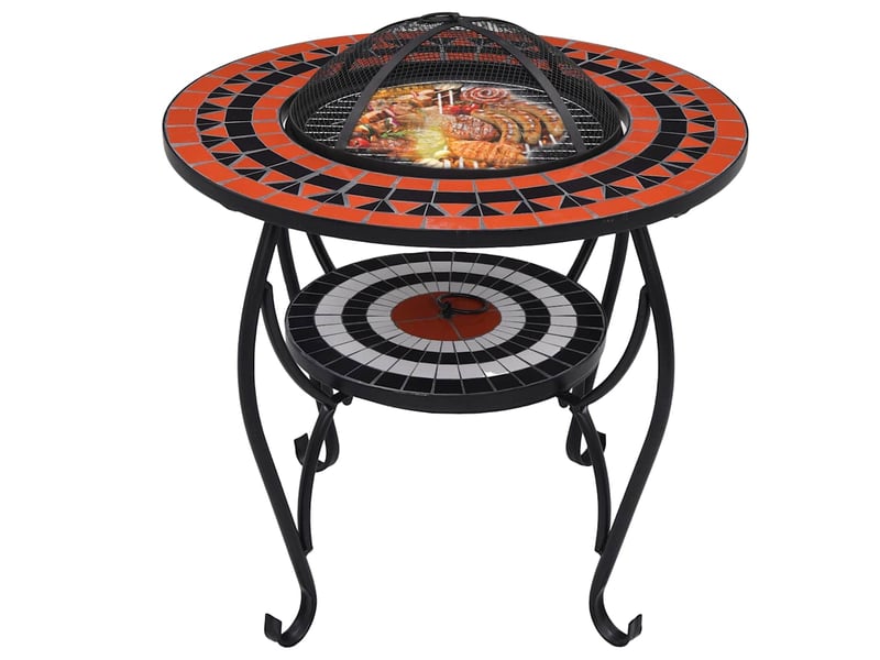  Table de foyer mosaïque terre cuite et blanc 68 cm céramique  - Conforama C