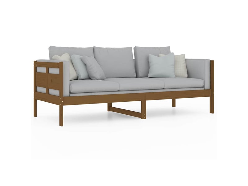  Lit simple- lit adulte -  lit de jour sans matelas marron miel bois pin massif 80x200 cm  - Conforama D