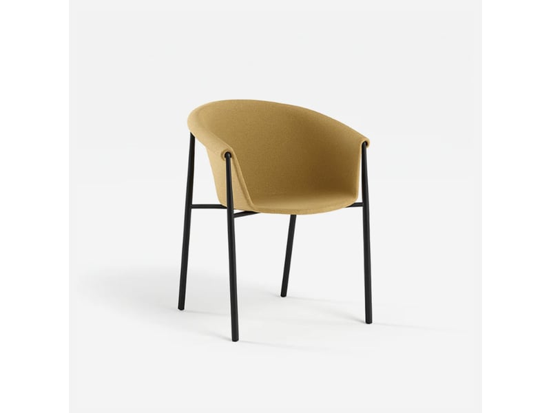  Lot de 2 chaises de salle à manger rembourrées en tissu electra - jaune  - Conforama C