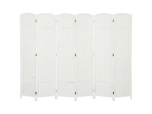 Paravent 6 panneaux en bambou pliable séparateur de pièce 240x170 cm, cloison intimité pour salon