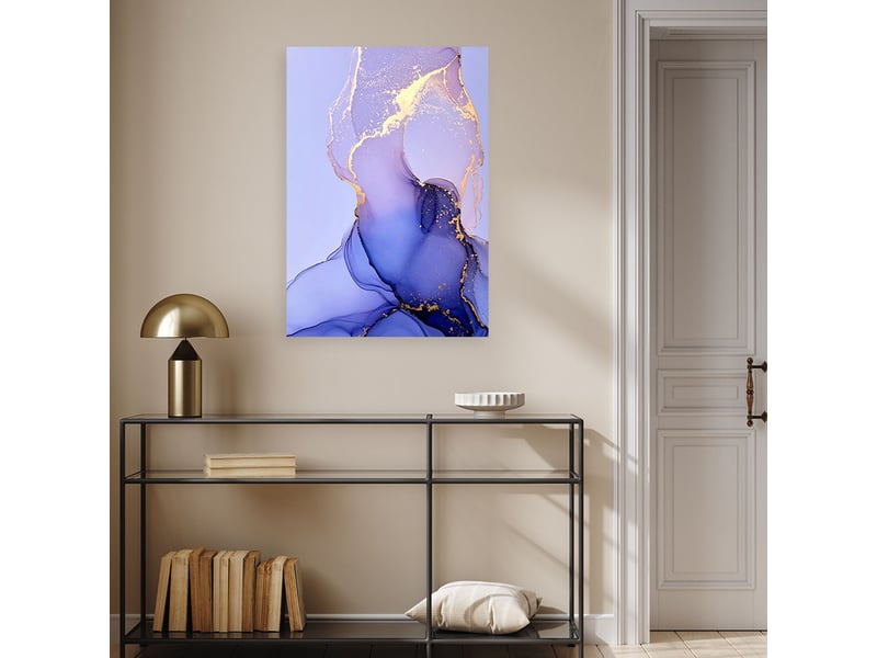  Tableau moderne, abstraction violette aux formes fluides et aux veines dorées 70x100 1328138304 - Conforama B