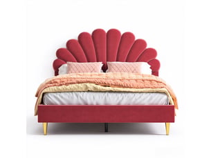 Lit 2 places 140x200 cm SANS MARQUE   coloris rouge