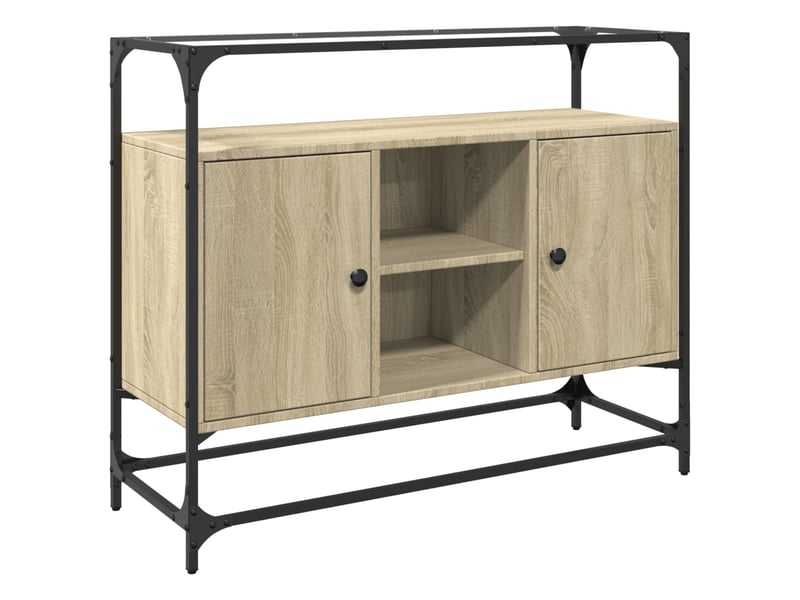 Buffet - bahut - meuble de rangement avec dessus en verre chêne sonoma bois d'ingénierie  - Conforama A
