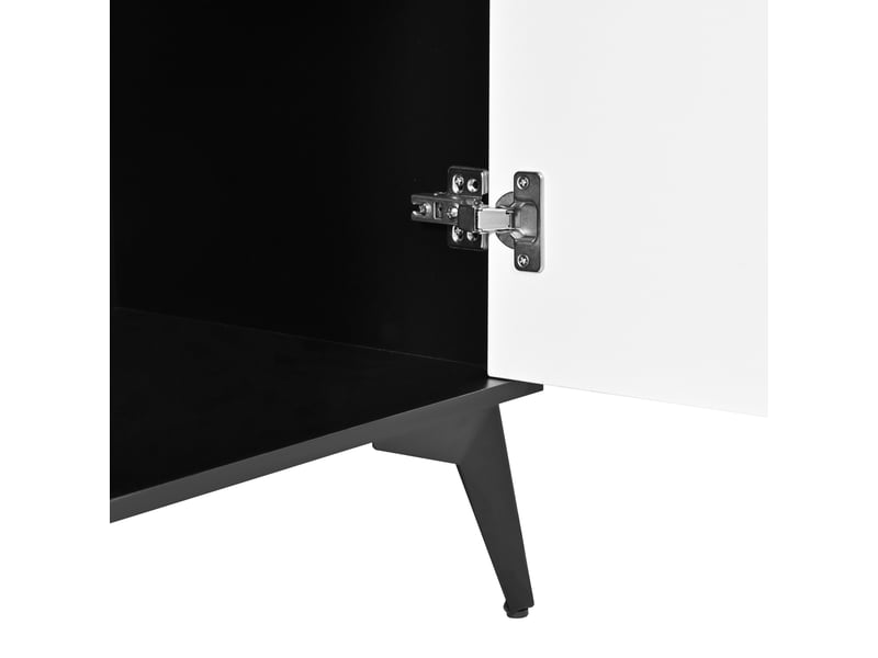  Vitrine moderne buffet cuisine noir blanc 80x40x180cm mdf étagères intérieures  - Conforama E