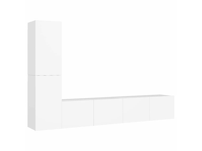  Ensemble de meubles tv - banc tv - meuble de rangement 4 pcs blanc bois d'ingénierie  - Conforama A