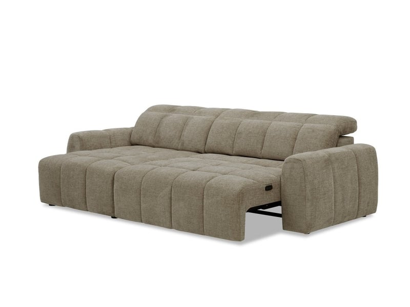  Canapé d'angle relax électrique en velours chiné taupe dania -angle gauche KF8665B-M3-TAU - Conforama C