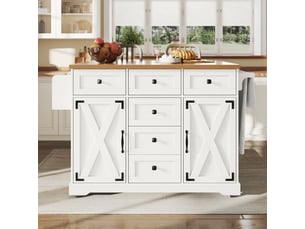 Desserte 2 portes 6 tiroirs coloris blanc mdf