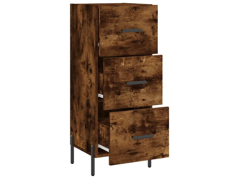  Buffet - bahut - meuble de rangement chêne fumé 34,5x34x90 cm bois d'ingénierie  - Conforama E
