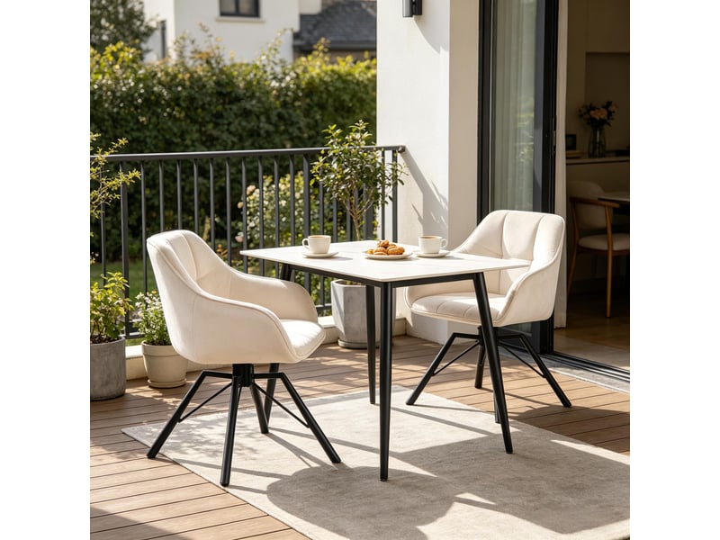  Chaises élégance lot de 2, pivotantes, cuisine, salle à manger, dossier doux et design moderne  - Conforama D