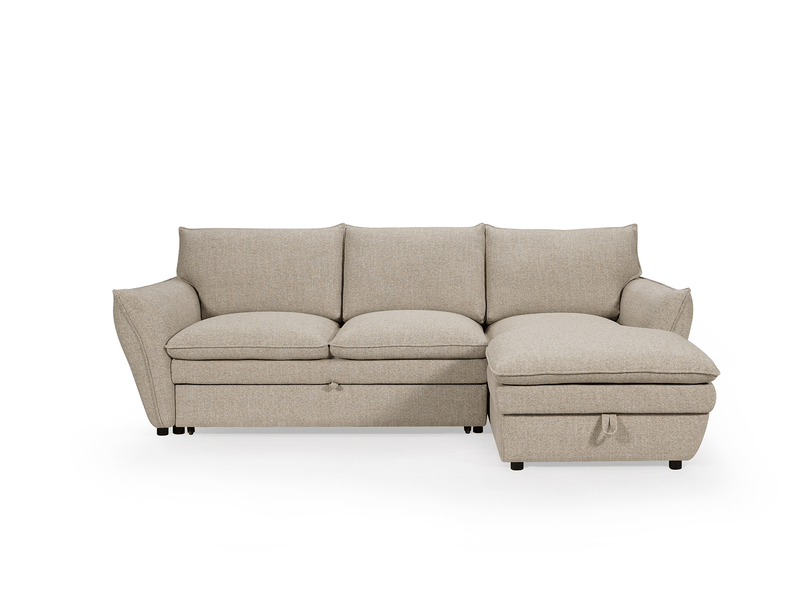 Canapé d'angle convertible avec coffre en tissu taupe capucine - angle droit SF772-2M-TAU - Conforama A