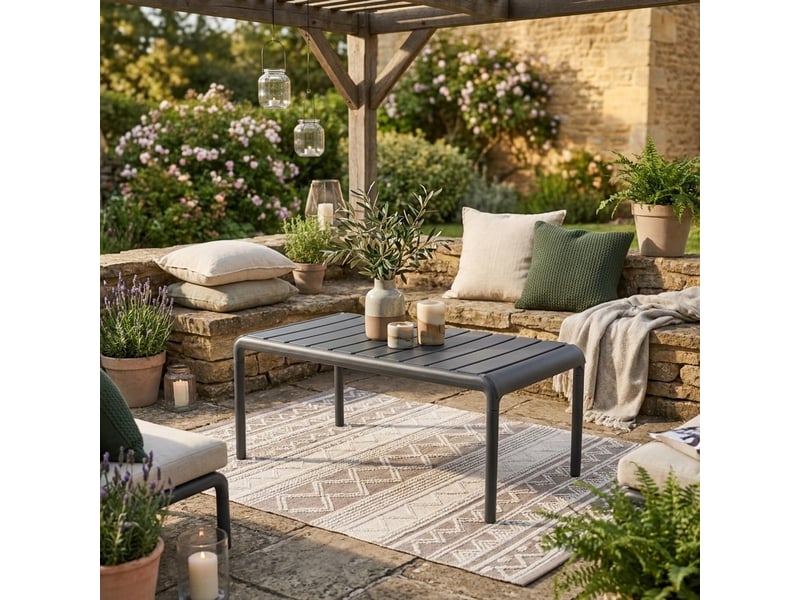  Table basse de salon et jardin en polypropylène arnad - anthracite  - Conforama B