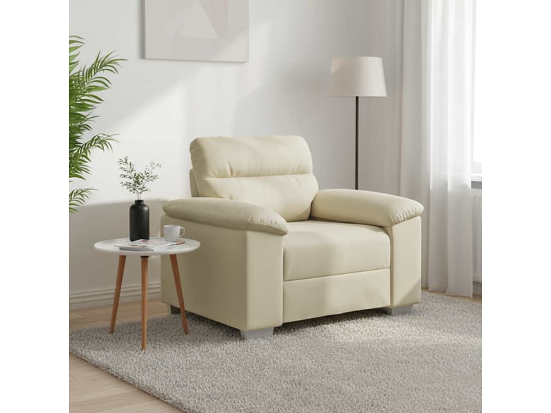  Fauteuil canapé, fauteuil d'appoint crème 100x81x84 cm en similicuir  - Conforama B