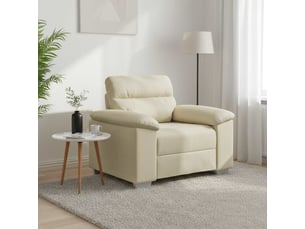 Fauteuil canapé, fauteuil d'appoint crème 100x81x84 cm en similicuir
